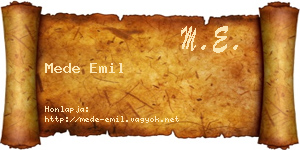 Mede Emil névjegykártya